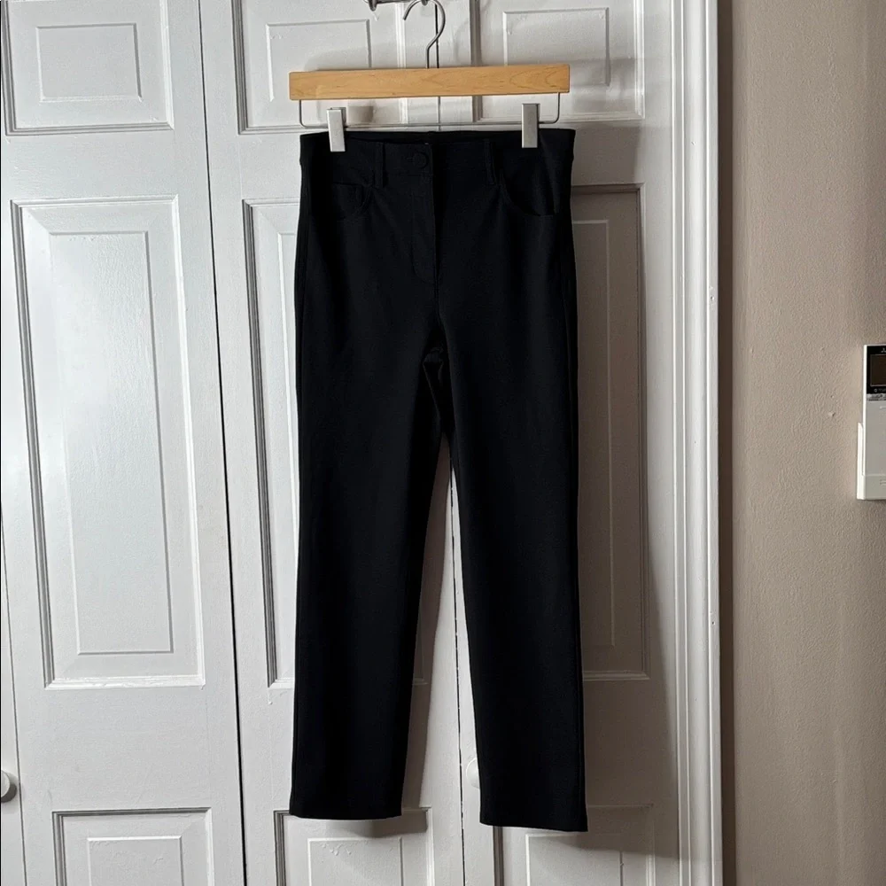 Theory Black Stretch Straight Leg Pants sz2